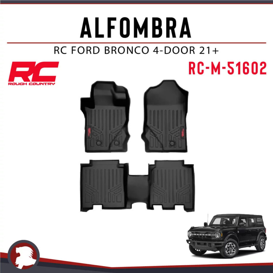 Ford Bronco 2021+ de 4 Puertas, Alfombra de Bandeja, 2 filas, Rough Country