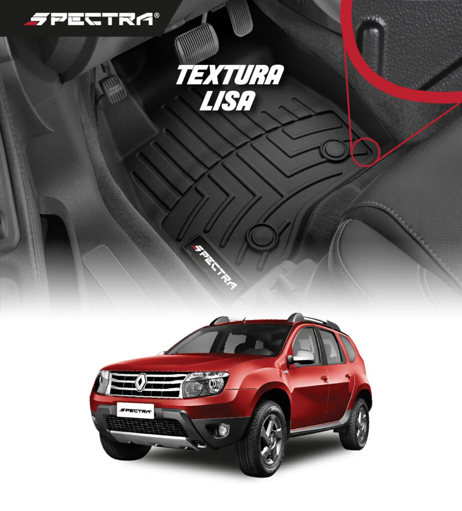 Renault Duster 2010-2021, Alfombras de Bandeja Lisas, 2 filas, Spectra