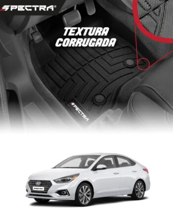 Hyundai Accent 2012-2018, Alfombra de Bandeja Corrugada, 2 filas, Spectra