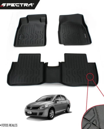 Nissan Tiida 2005-2018, Alfombras de Bandeja Corrugadas, 2 filas, Spectra.