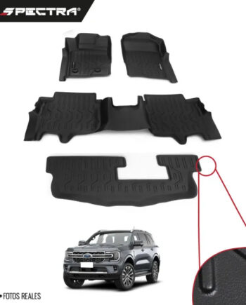 Ford Everest 2023-2025, Alfombras de Bandeja Lisas, 3 filas, Spectra.