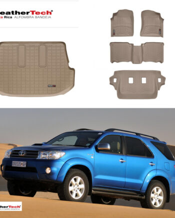 Combo Toyota Fortuner 2007-2011, Alfombras de Bandeja en Beige, 3 filas y cajuela, WeatherTech