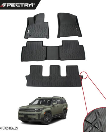 Hyundai Santa Fe 2024-2025 Alfombras de Bandeja Corrugadas, 3 filas, Spectra.
