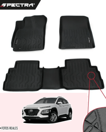 Hyundai Kona 2017-2021, Alfombras de Bandeja Corrugadas, 2 filas, Spectra.