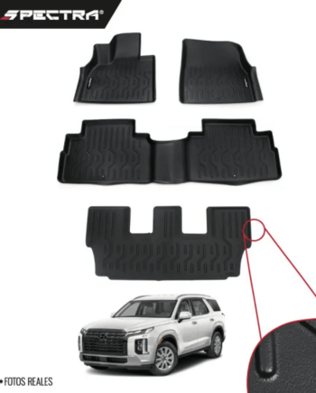 Hyundai Palisade 2023-2024, Alfombras de Bandeja Lisas, 3 filas, Spectra.