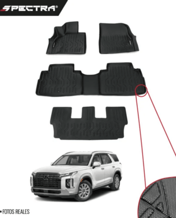 Hyundai Palisade 2023-2024, Alfombras de Bandeja Corrugadas, 3 filas, Spectra.