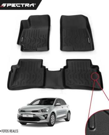 Kia Rio 2022-2025, Alfombras de Bandeja Lisas, 2 filas, Spectra.