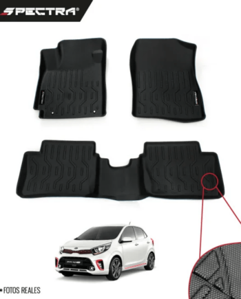 Kia Picanto 2016-2025, Alfombras de Bandeja Corrugada, 2 filas, Spectra.
