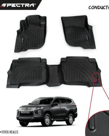Mitsubishi Montero Sport Ducto 2016-2025, Alfombras de Bandeja Corrugada, 2 filas, Spectra.