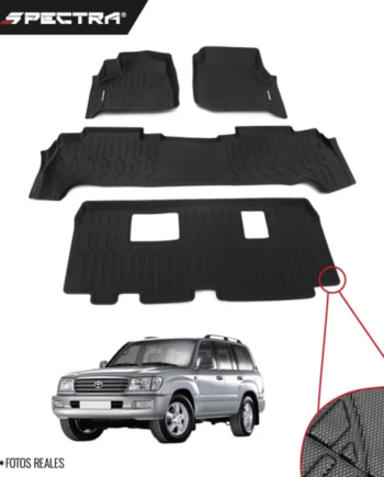 Toyota Land Cruiser 1998-2007, Alfombras de Bandeja Corrugadas, 3 filas, Spectra.