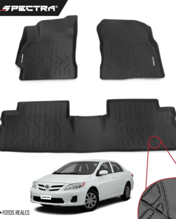 Toyota Corolla 2007-2014, Alfombras de Bandeja Corrugadas, 2 filas, Spectra.