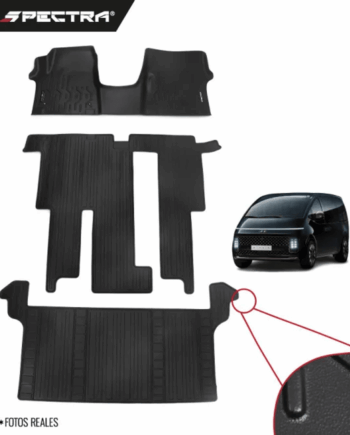 Hyundai Staria 2023-2025, Alfombras de Bandeja Lisas, 3 filas, Spectra