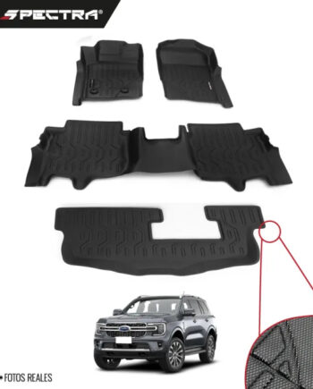 Ford Everest 2023-2025, Alfombras de Bandeja Corrugadas, 3 filas, Spectra.