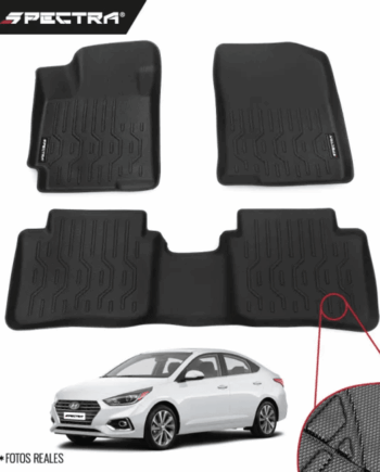 Hyundai Accent 2012-2018, Alfombras de Bandeja Corrugadas, 2 filas, Spectra.