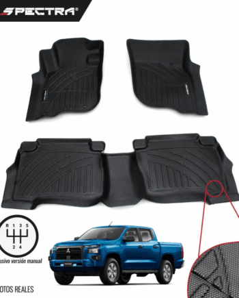 Mitsubishi L200 Ducto Manual 2024-2025, Alfombra de Bandeja Corrugada, 2 Filas, Spectra.