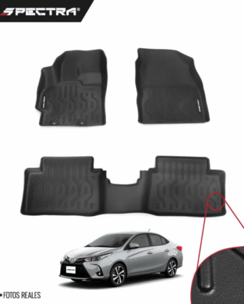 Toyota Yaris Sedán 2020-2022, Alfombras de Bandeja Corrugada, 2 filas, Spectra.