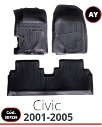 Honda Civic 2001-2005, Alfombras de Bandeja AY, 2 filas, Rogatech.