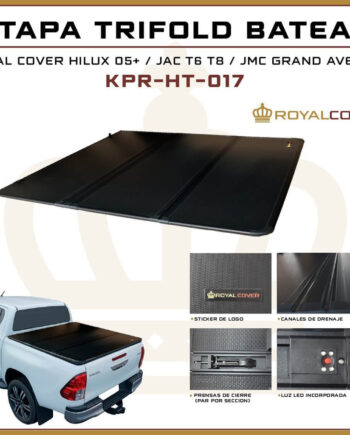 Toyota Hilux 2005-2025 / JAC T6, 7, 8 / JMC Grand Avenue / Foton G7 / Tapa Dura Trifold, Reacsa (No incluye instalación)