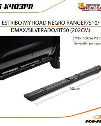 Chevrolet Colorado, Estribos negros de 202 cm, Keko (Incluye kit de platinas)