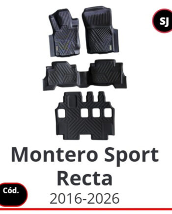 Mitsubishi Montero Sport (Recta) 2016-2025, Alfombras de Bandeja SJ, 3 filas, Rogatech.