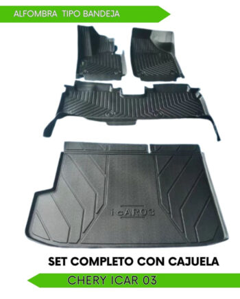 Chery iCar 03 2024-2025, Alfombras de Bandeja, 2 filas y cajuela.