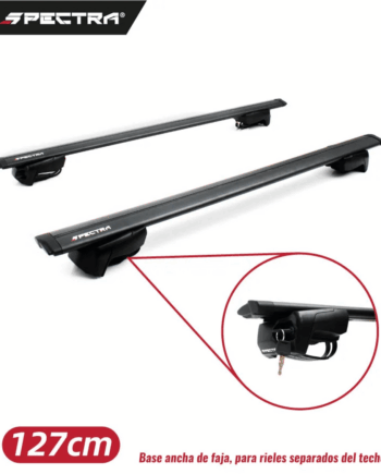 Racks de Techo de faja para rieles separados del techo (127cm), Color negro, Spectra (Incluyen instalación)