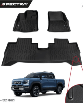 BYD Shark 2025-2026 Alfombras de Bandeja Lisas, 2 filas, Spectra.